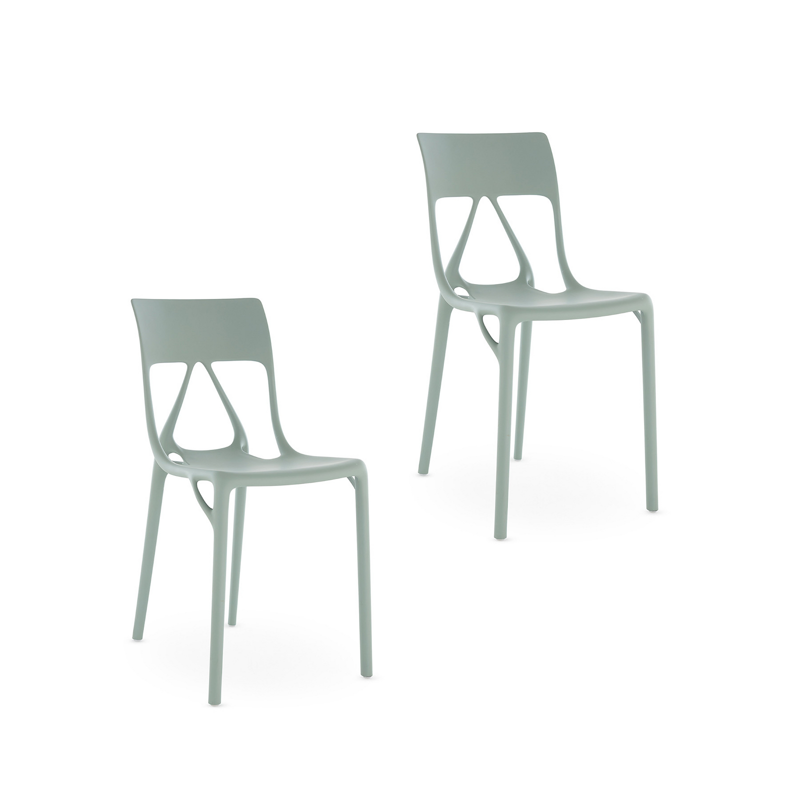 Chaises A.I. Lite, vert Hauteur 80 cm, lot de 2 - Kartell