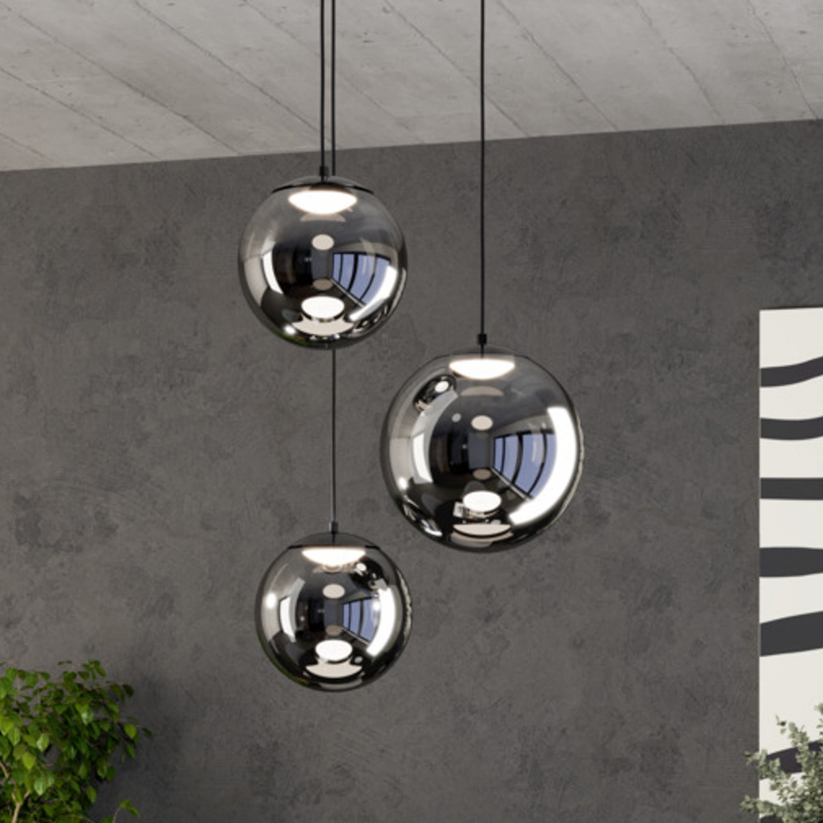 Stars of Light LED-riippuvalaisin ANORIAS, musta, Ø 46 cm, 3-lamppuinen