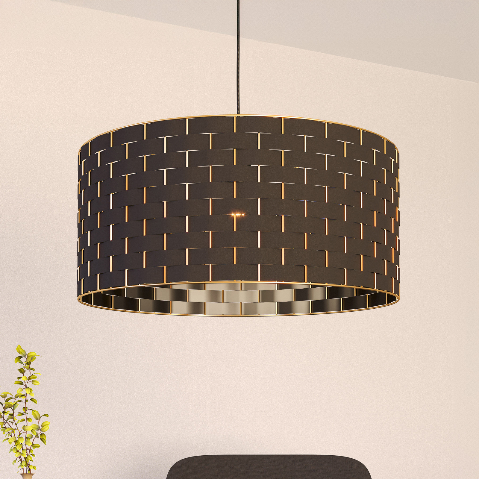 Marasales pendant light made of textile, Ø 55 cm