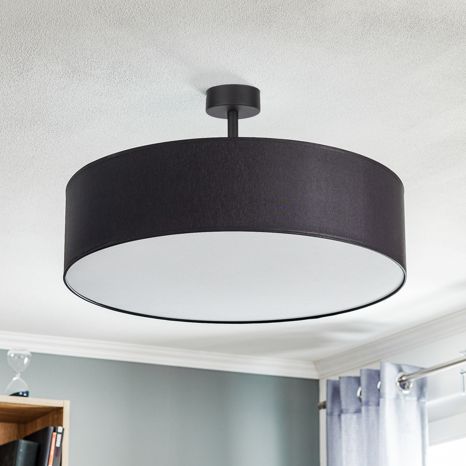 Rondo semi-flush ceiling light, dark grey Ø 60cm