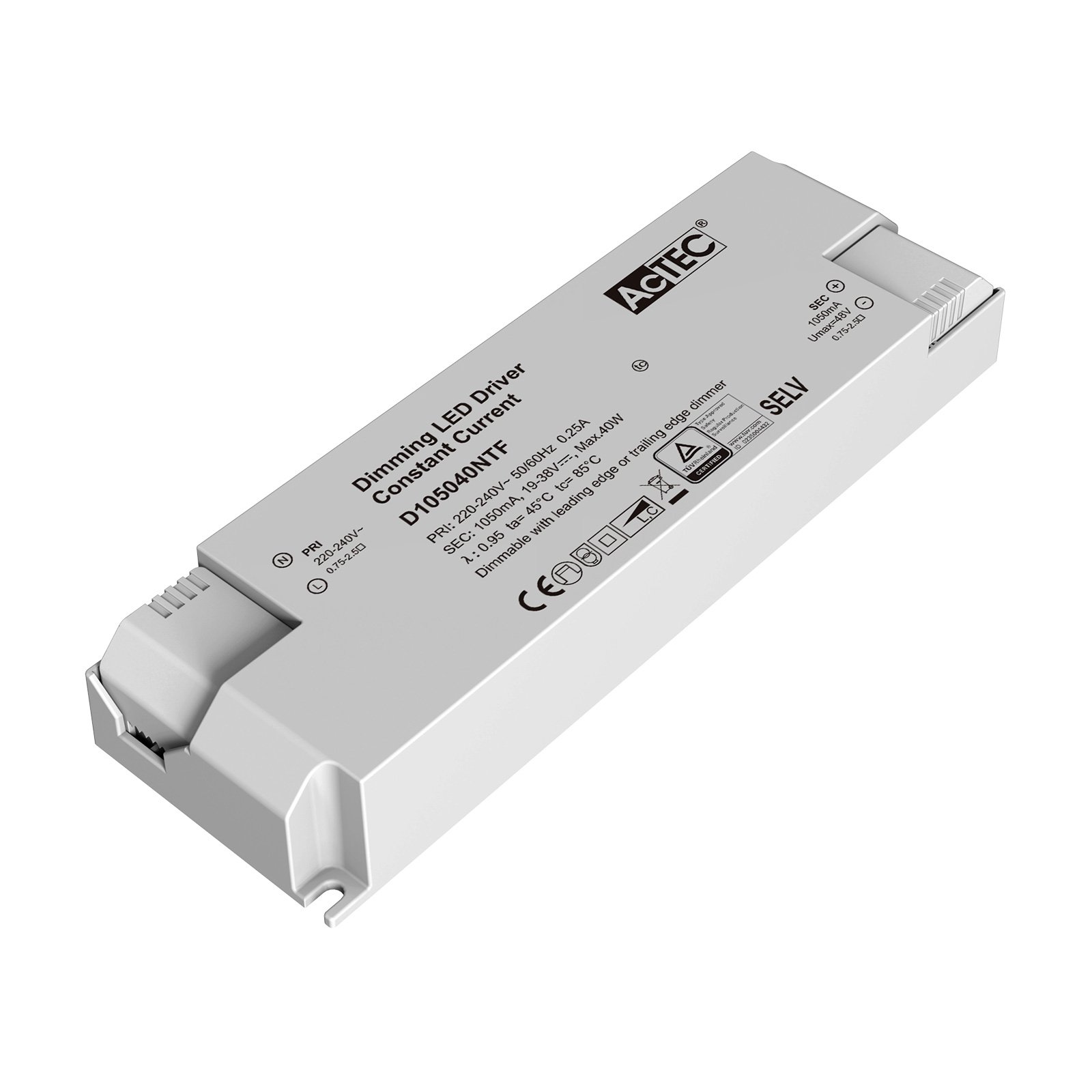 AcTEC Triac -LED-muuntaja CC maks. 40 W, 1 050 mA
