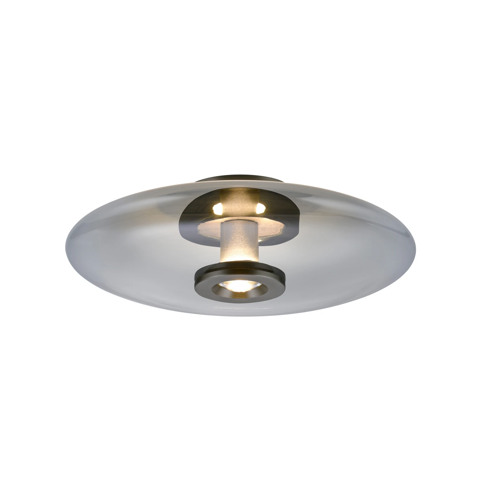 LED plafondlamp PURE Vitrum, grijs, glas/aluminium, Ø 45 cm