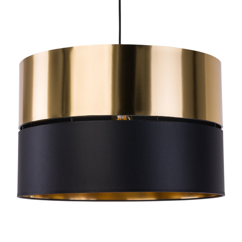 Hängeleuchte Hilton, schwarz/gold, einflammig