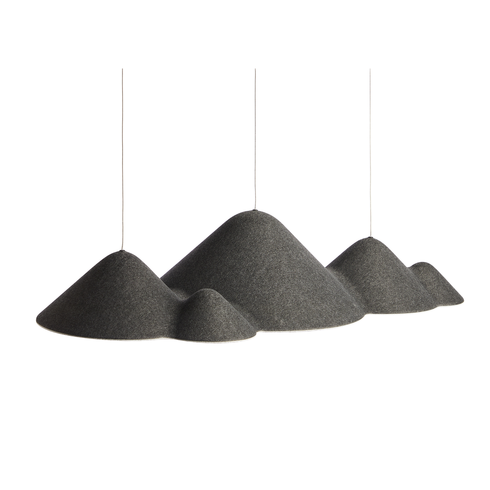 LOOM DESIGN LED hanging light Panorama black/grey felt 106 cm