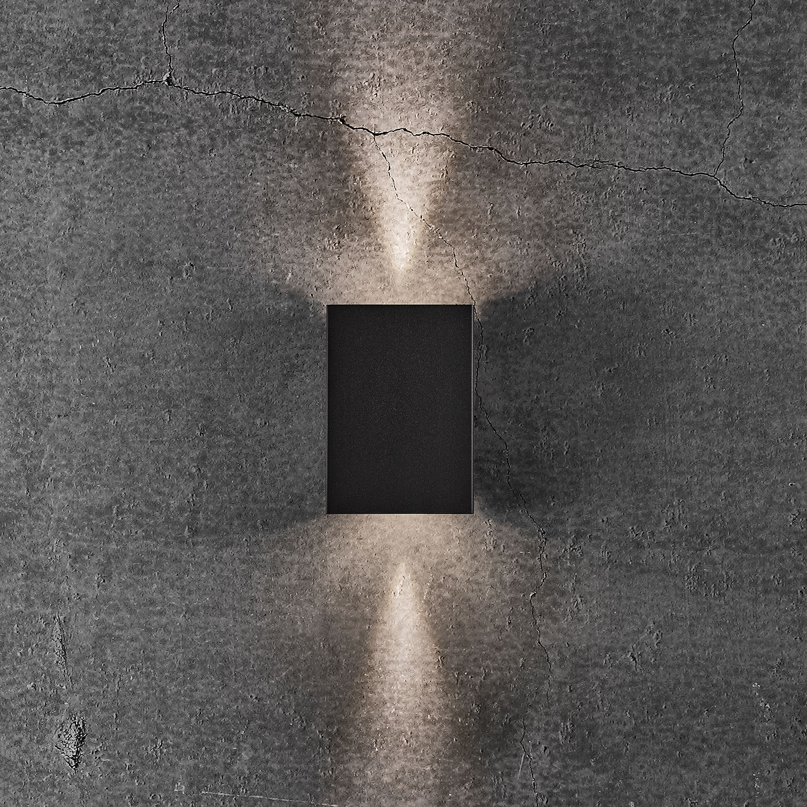 Vonkajšie nástenné LED Fold, 10 x 15 cm, čierne