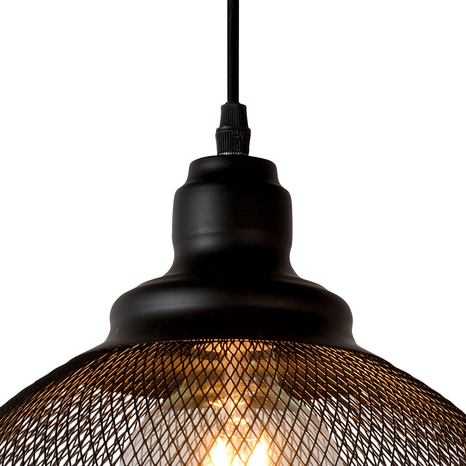 Mesh Pendant Light 1 bulb Black 28 Cm Lights co uk