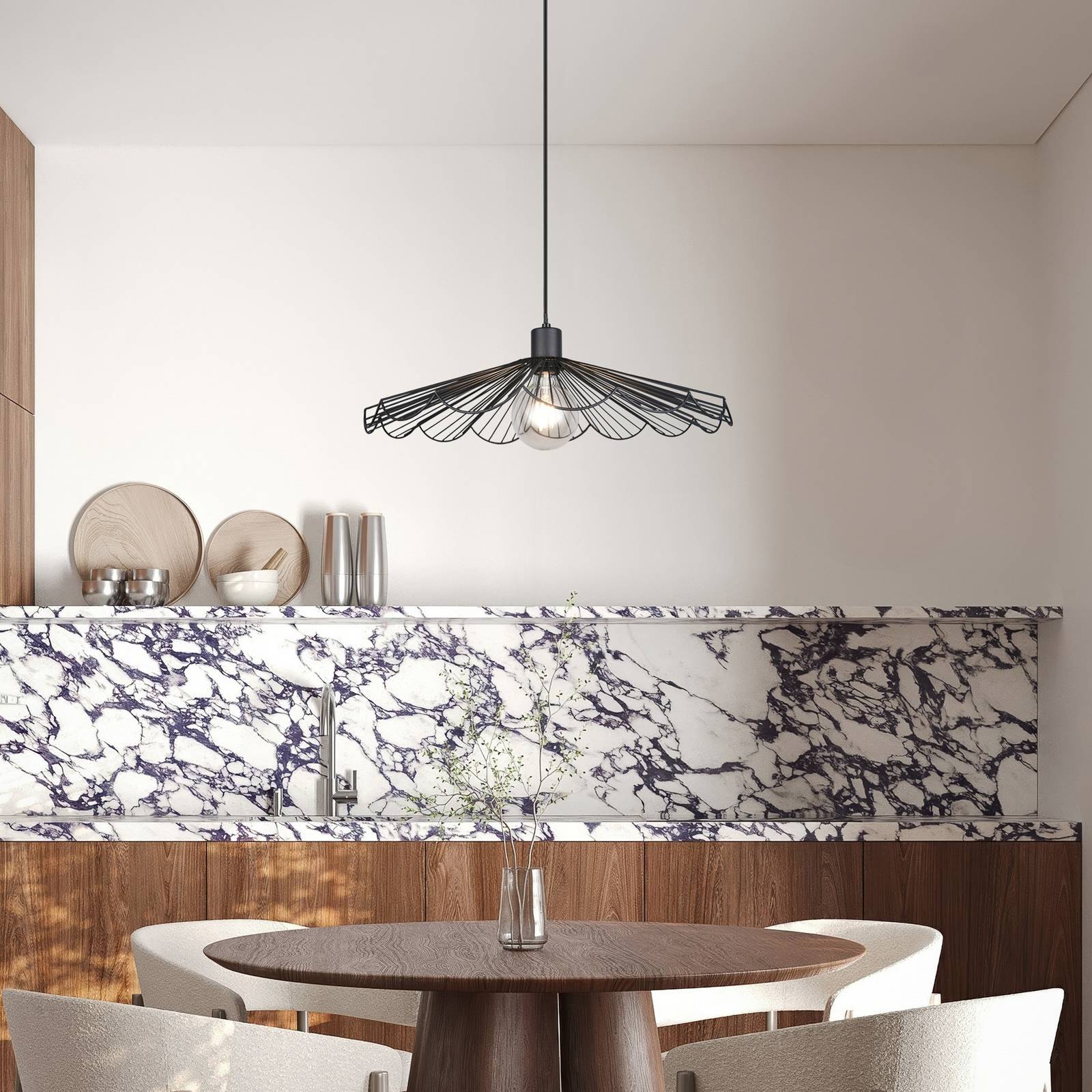 Pendelleuchte Margarita, Ø 50 cm, schwarz, E27, Metall günstig online kaufen