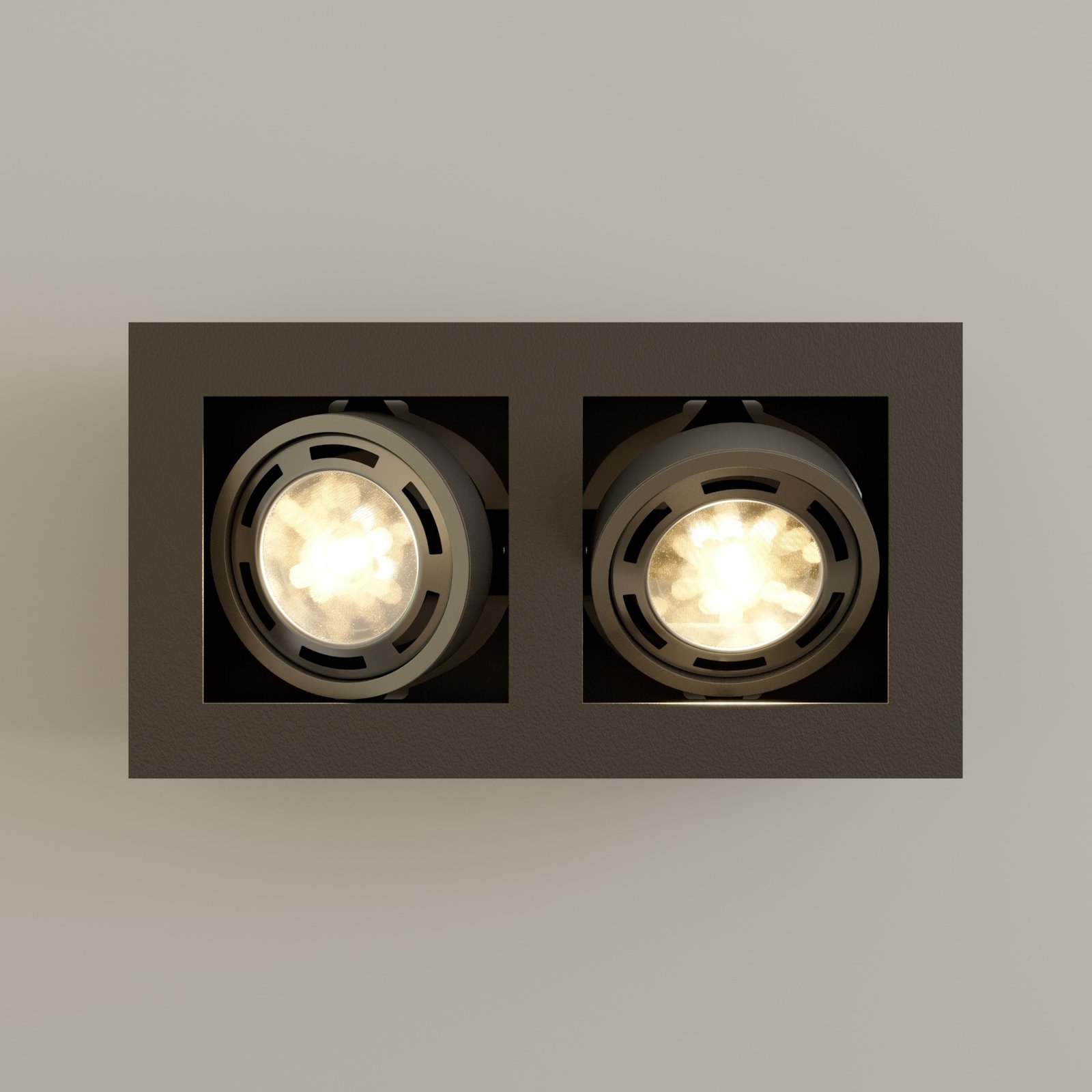 Plafondspot Ronka, GU10, 2-lamps, donkergrijs