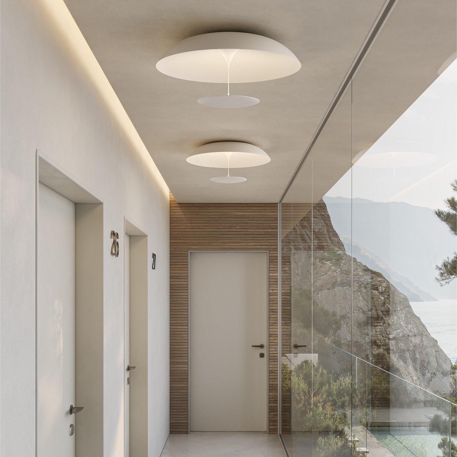 Karman LED ceiling light BLANCO, Ø 60 cm, white, metal