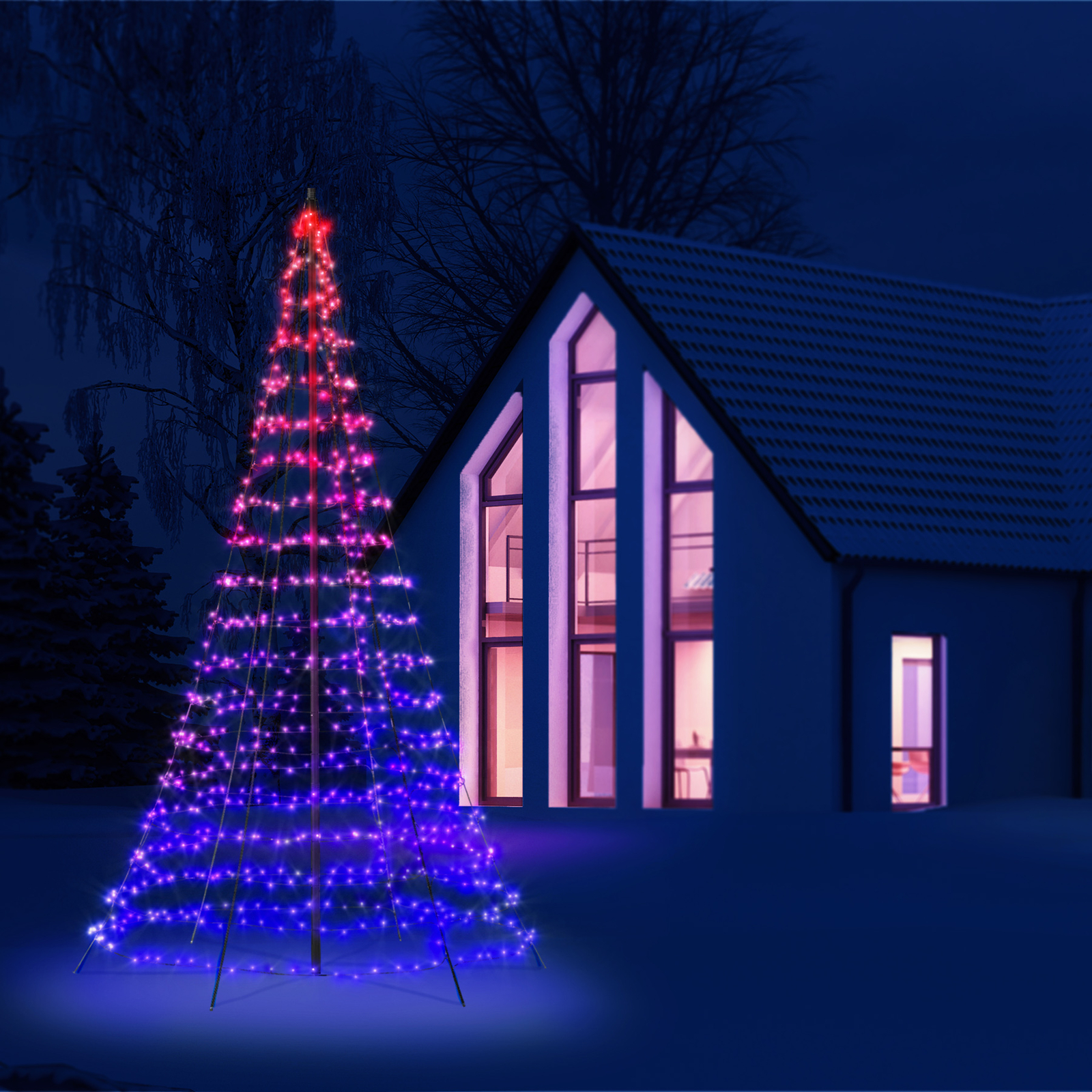 Twinkly Light Tree for outdoors RGBW, height 400cm