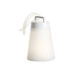 Lampa dekoracyjna zewnętrzna LED Sasha, akumulator, wysokość 24,5 cm, biała