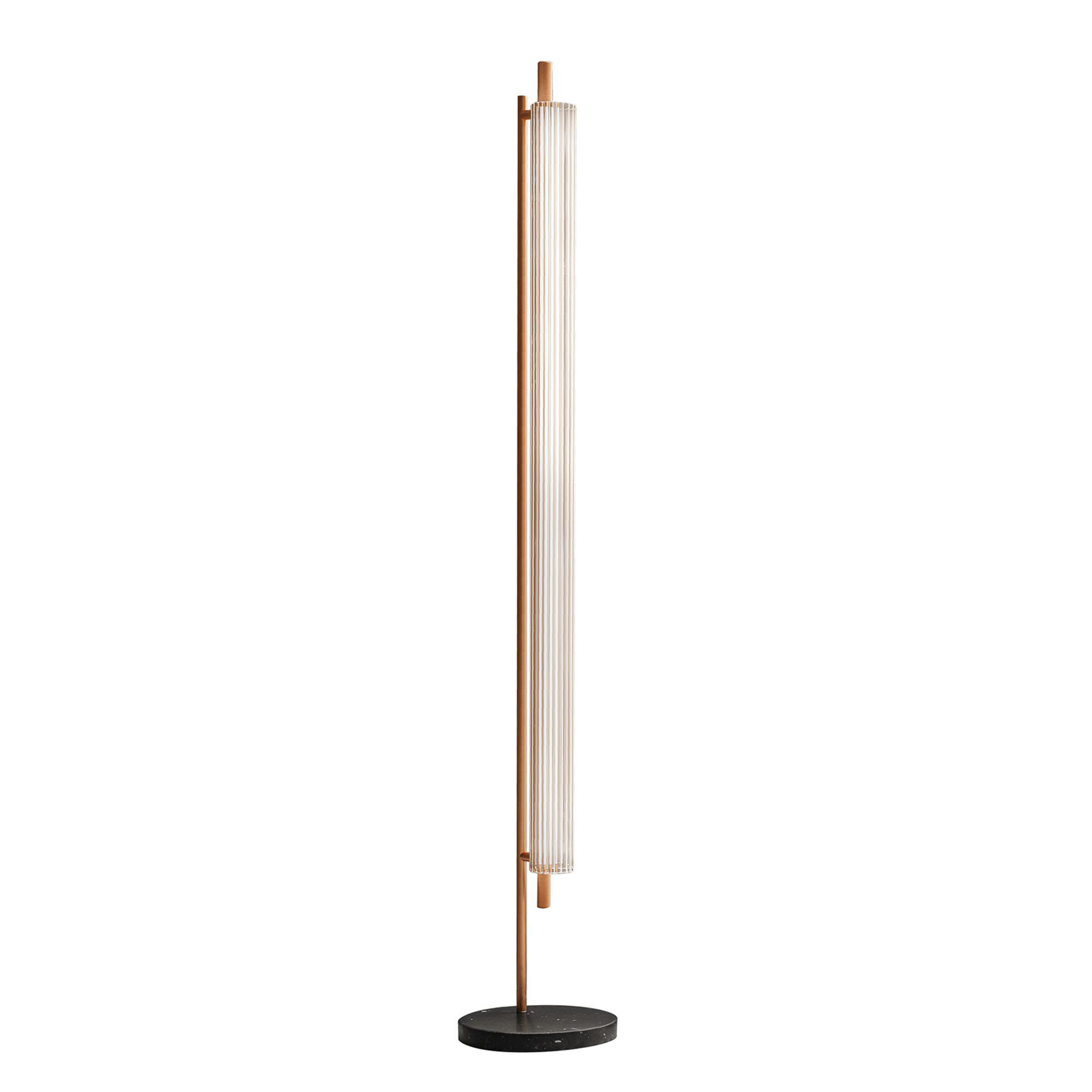 OLEV LED-Stehleuchte TRISEL, erdbraun, Metall, 2.700 K, dim
