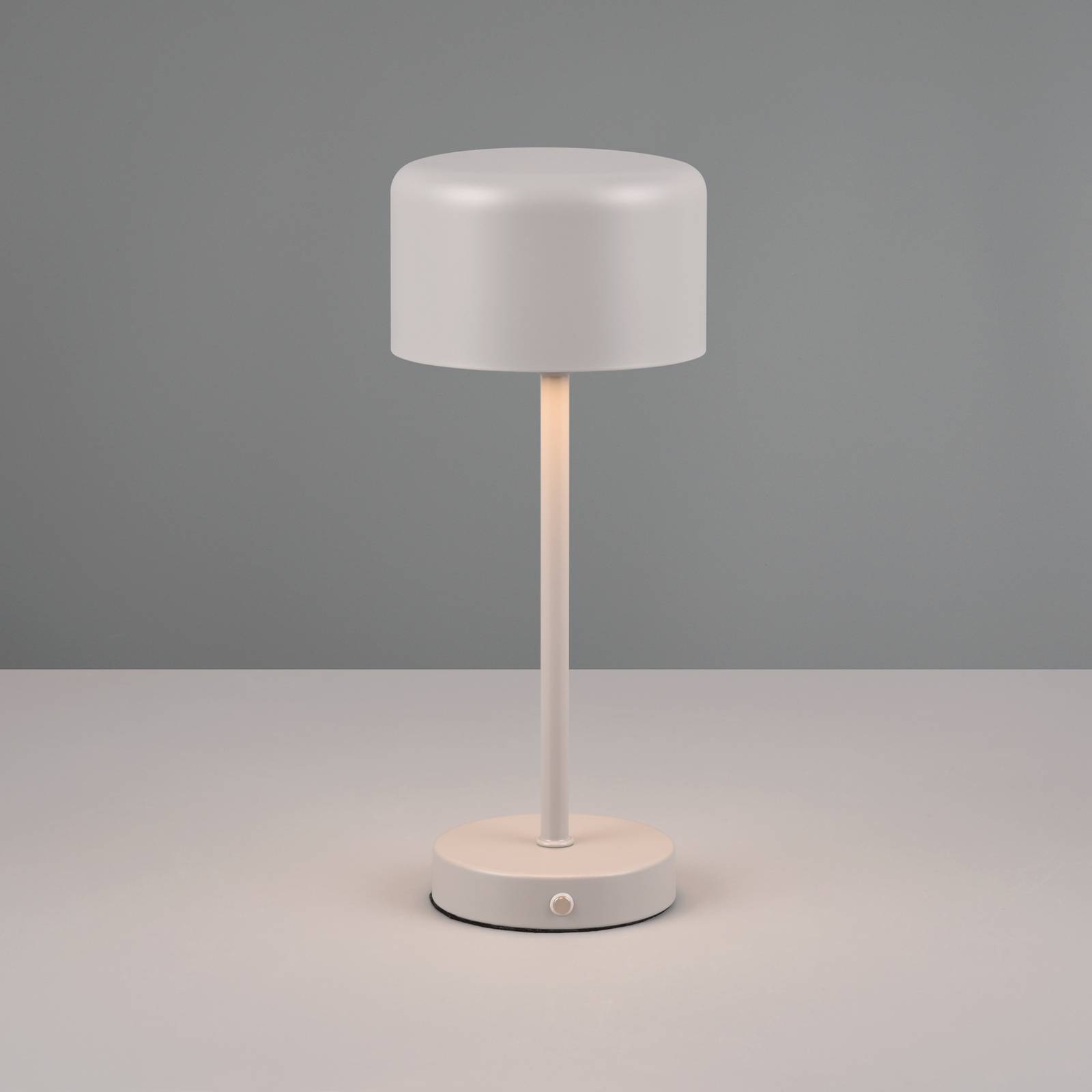 Jeff LED oppladbar bordlampe grå høyde 30 cm metall
