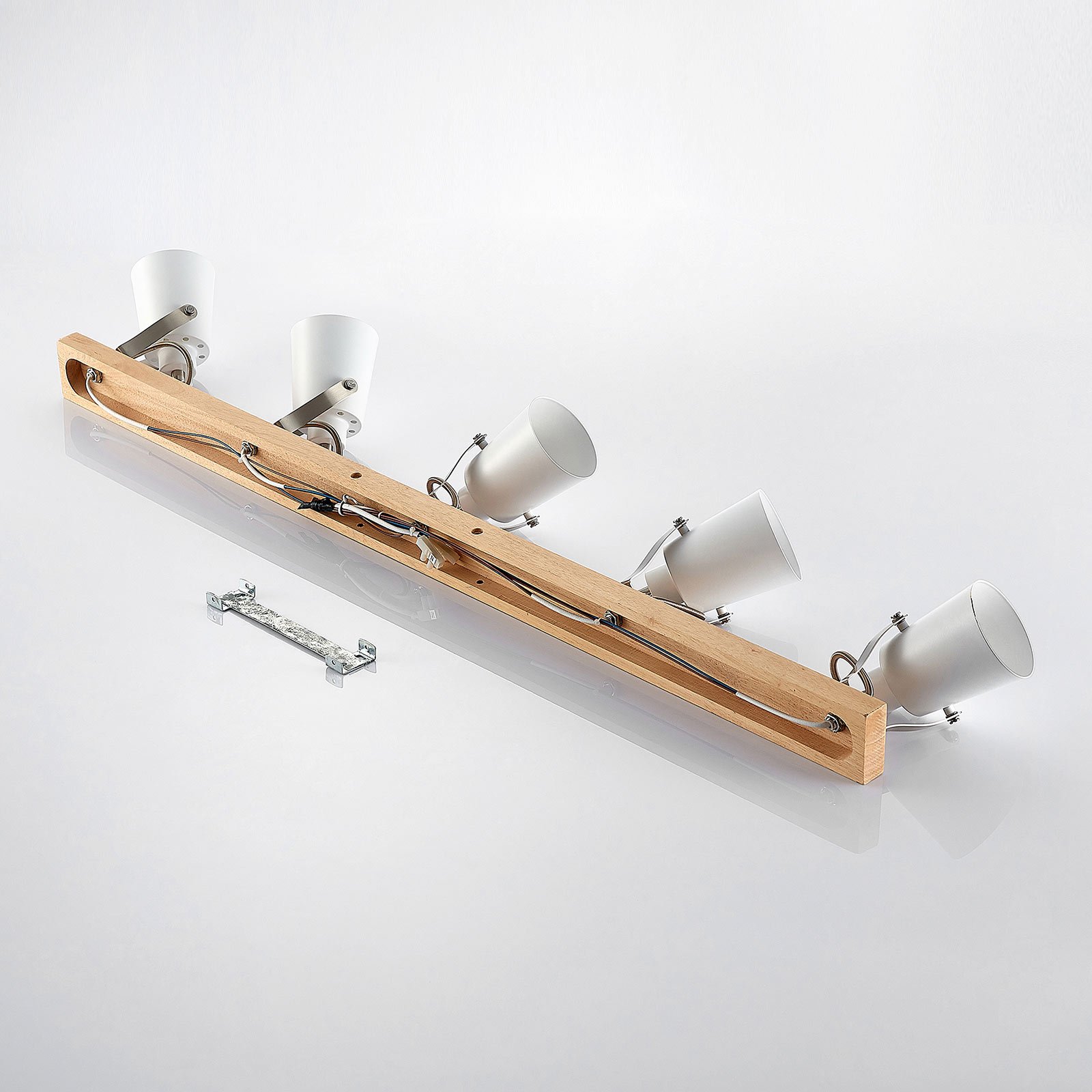 Blana 5 Ceiling Lamp White/Wood - Lindby