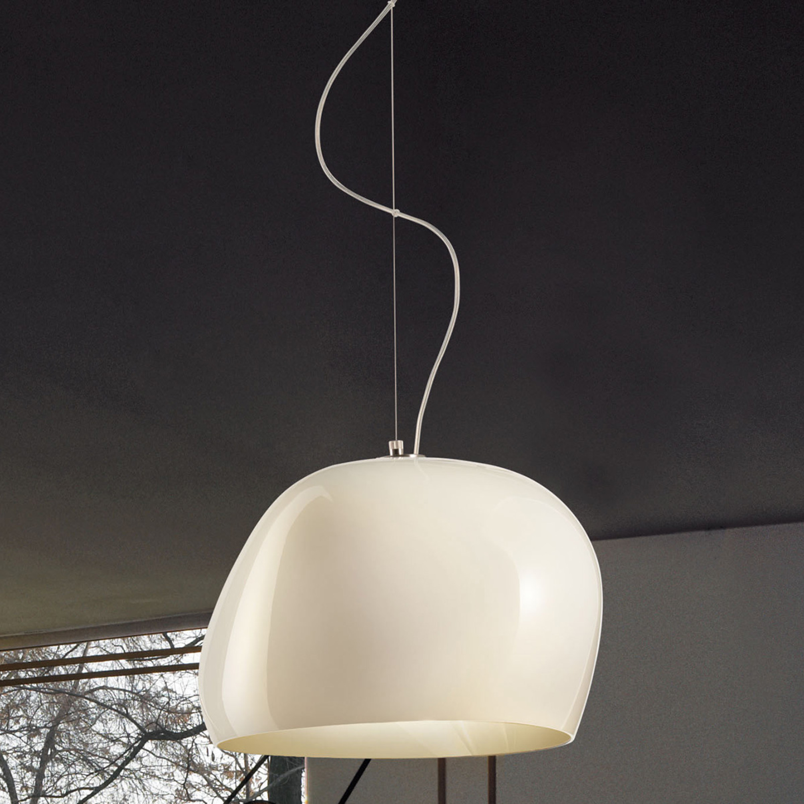 Függő lámpa Surface Ø 40 cm, E27 fehér/matt fehér