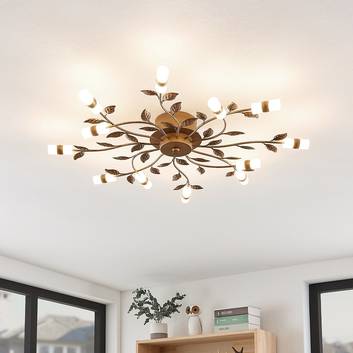 Lindby Bentas plafonnier LED en métal, bronze