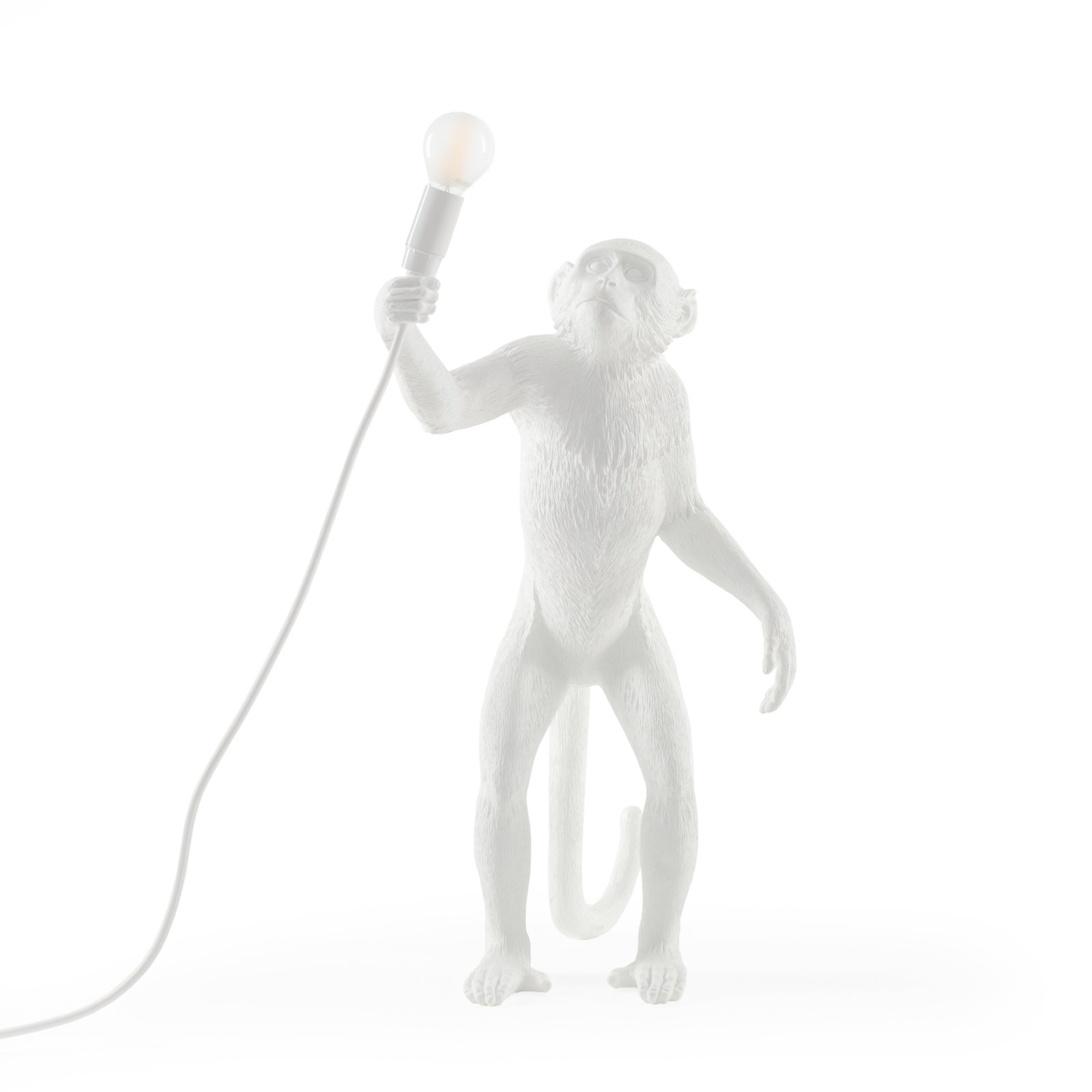 Lámpara de mesa LED Monkey Lamp, blanca, vertical