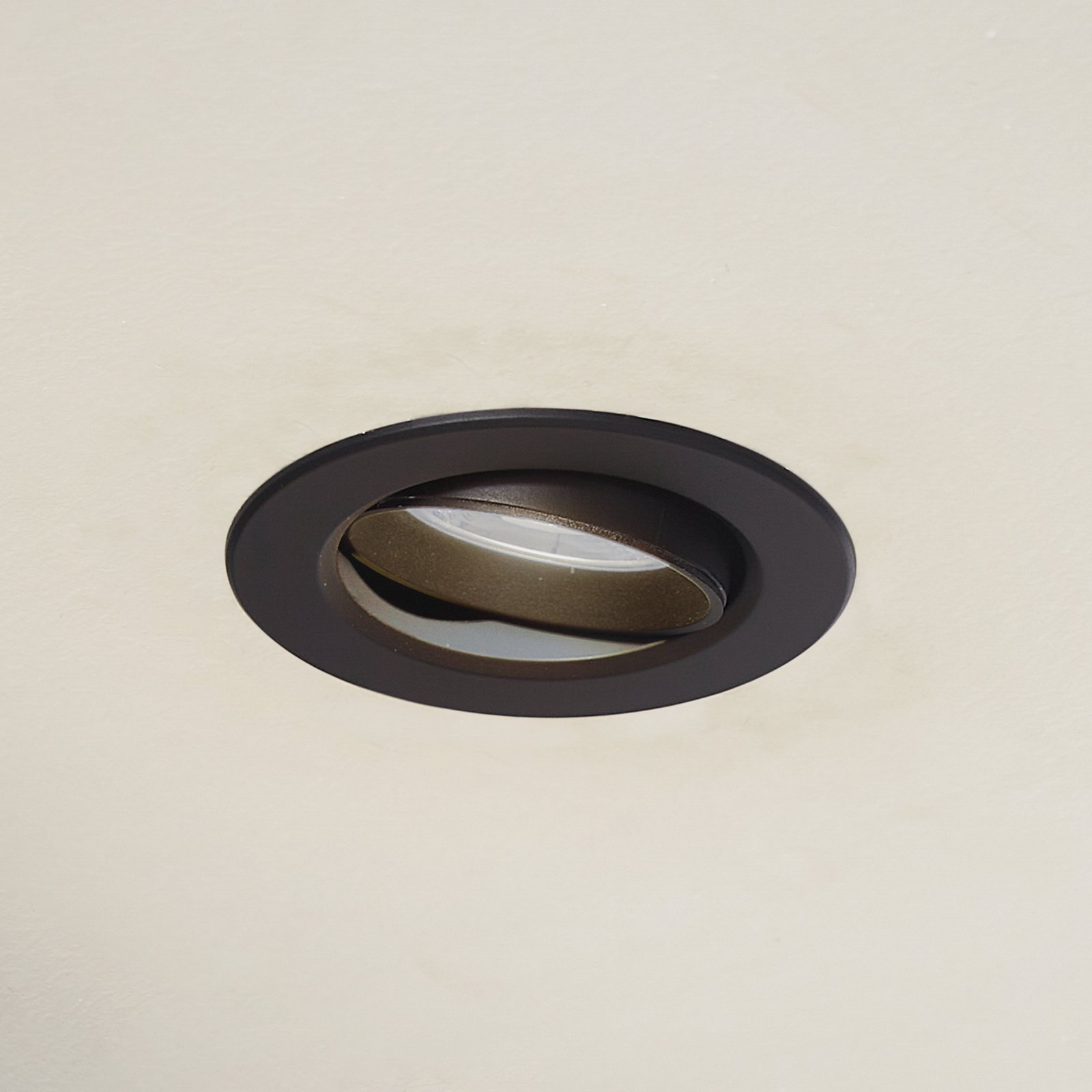 Prios LED innfellingslampe Shima, svart, 9 W, 3000K, dimbar