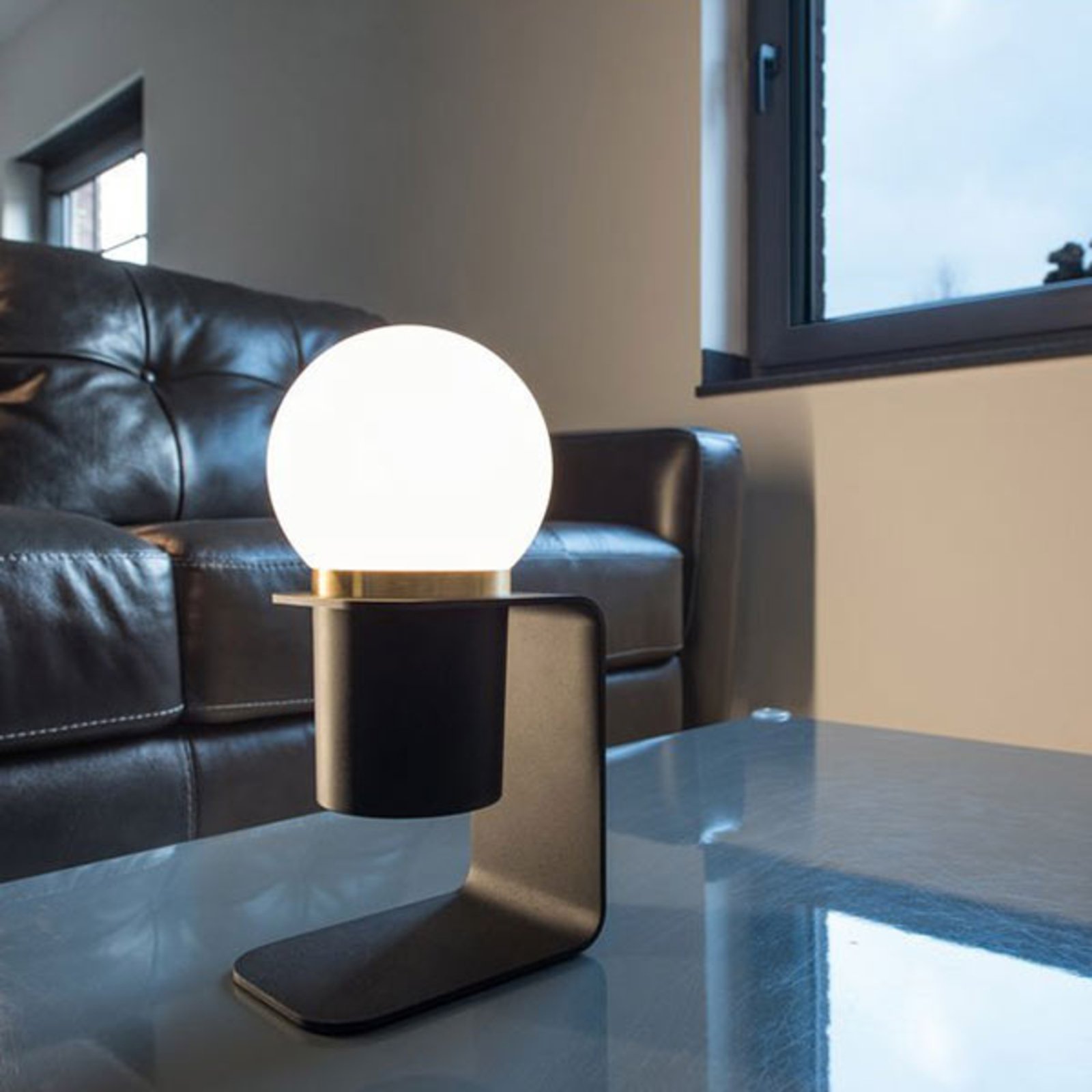 SLV Tonila lampa stołowa LED czarny/mosiądz