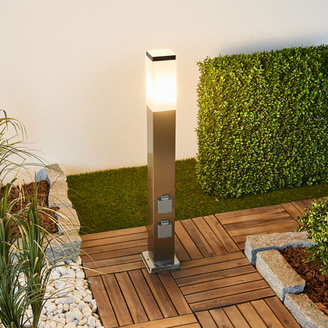 Borne lumineuse LED 400166 acier inox 2 prises