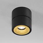 Egger Clippo LED plafondspot, zwart-goud, 2.700K