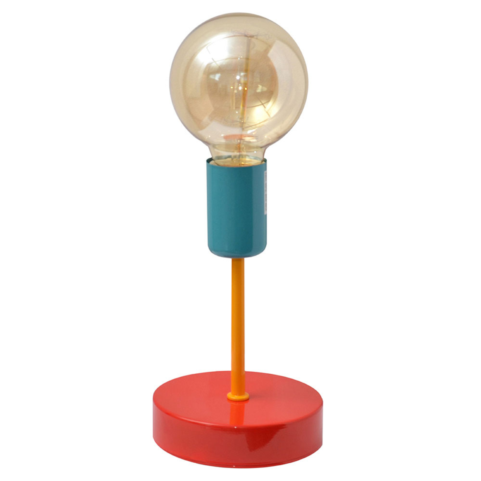 HELam Colourful Oxford table lamp red/orange/turquoise, for Living / Dining Room, iron, E27, 60 W, energy efficiency: A++, H: 32 cm