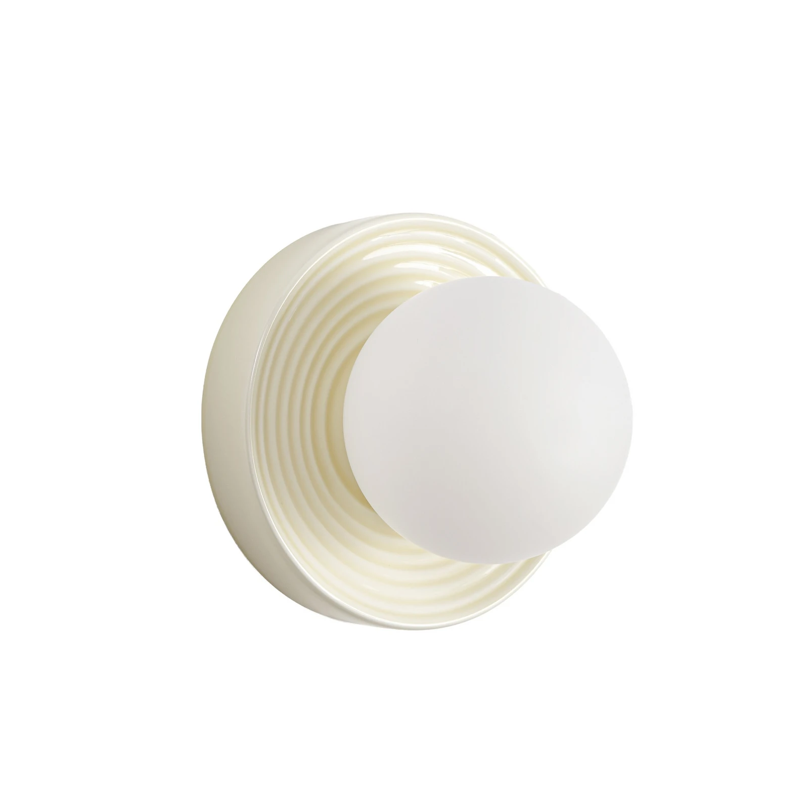 Applique murale Lindby Harriet, beige/blanc, céramique, Ø 22 cm, G9