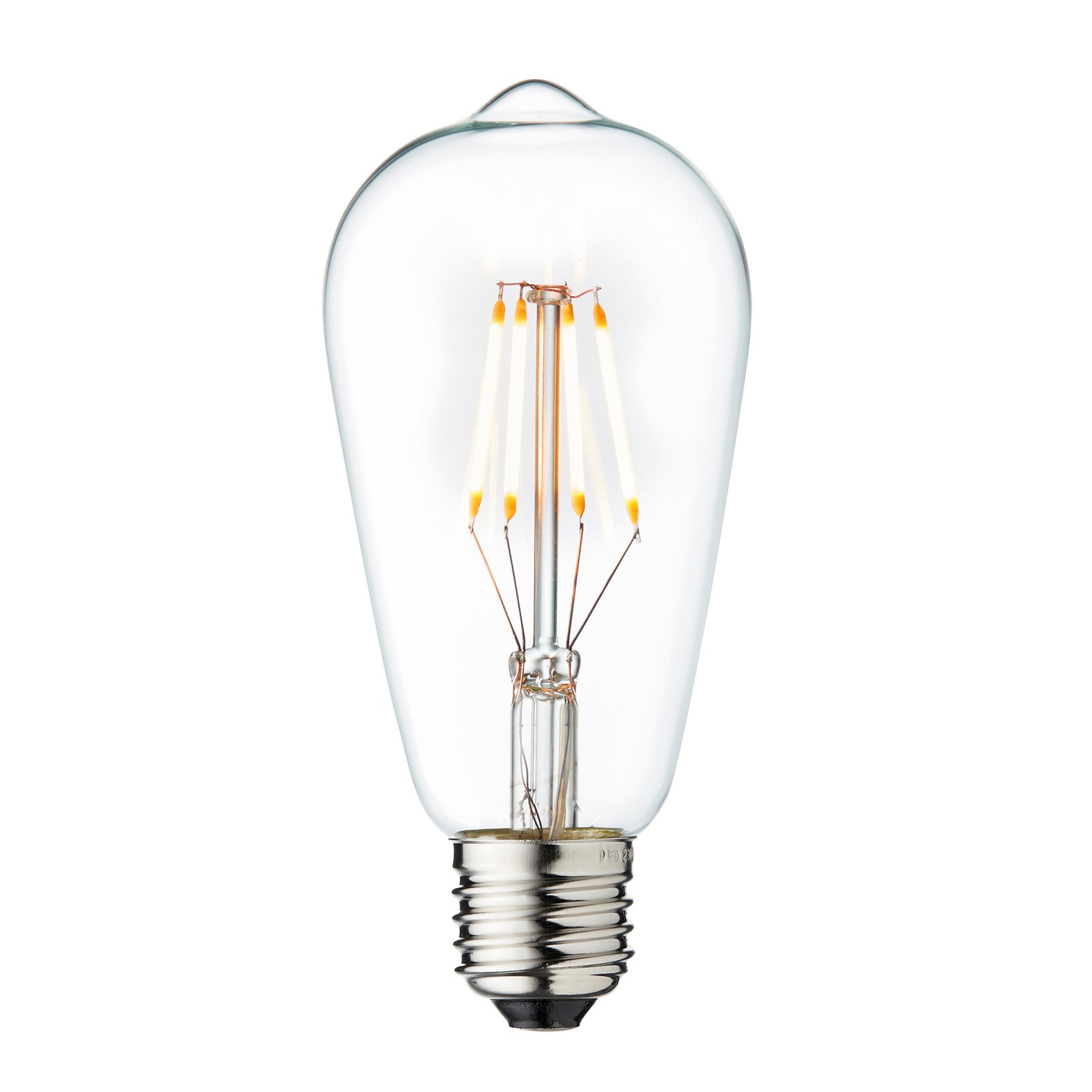 Lâmpada LED vintage, E27, 3,5 W, 2.200 K, transparente, regulável