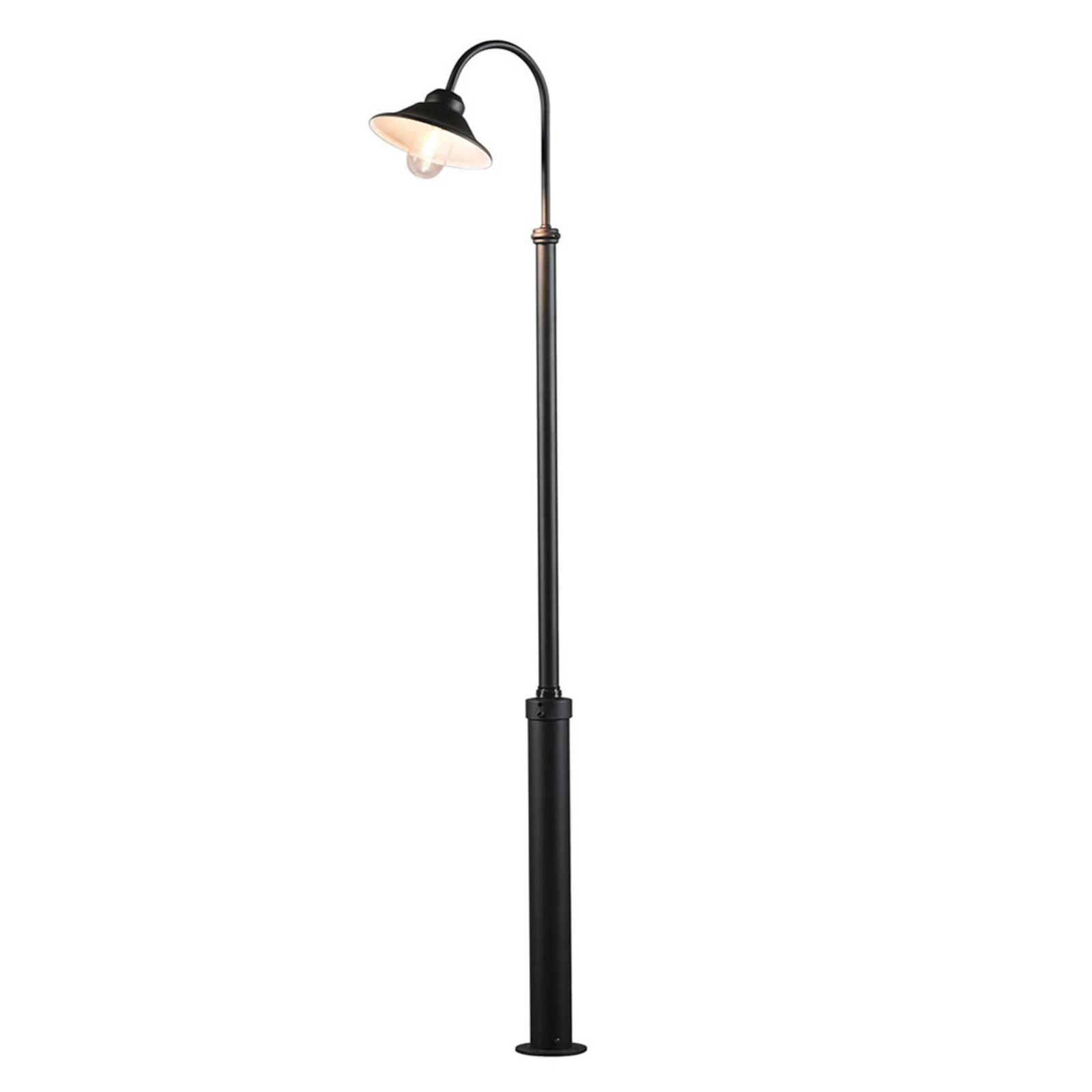 Stĺpové svietidlo Vega, čierne, 1-pl., 240 cm