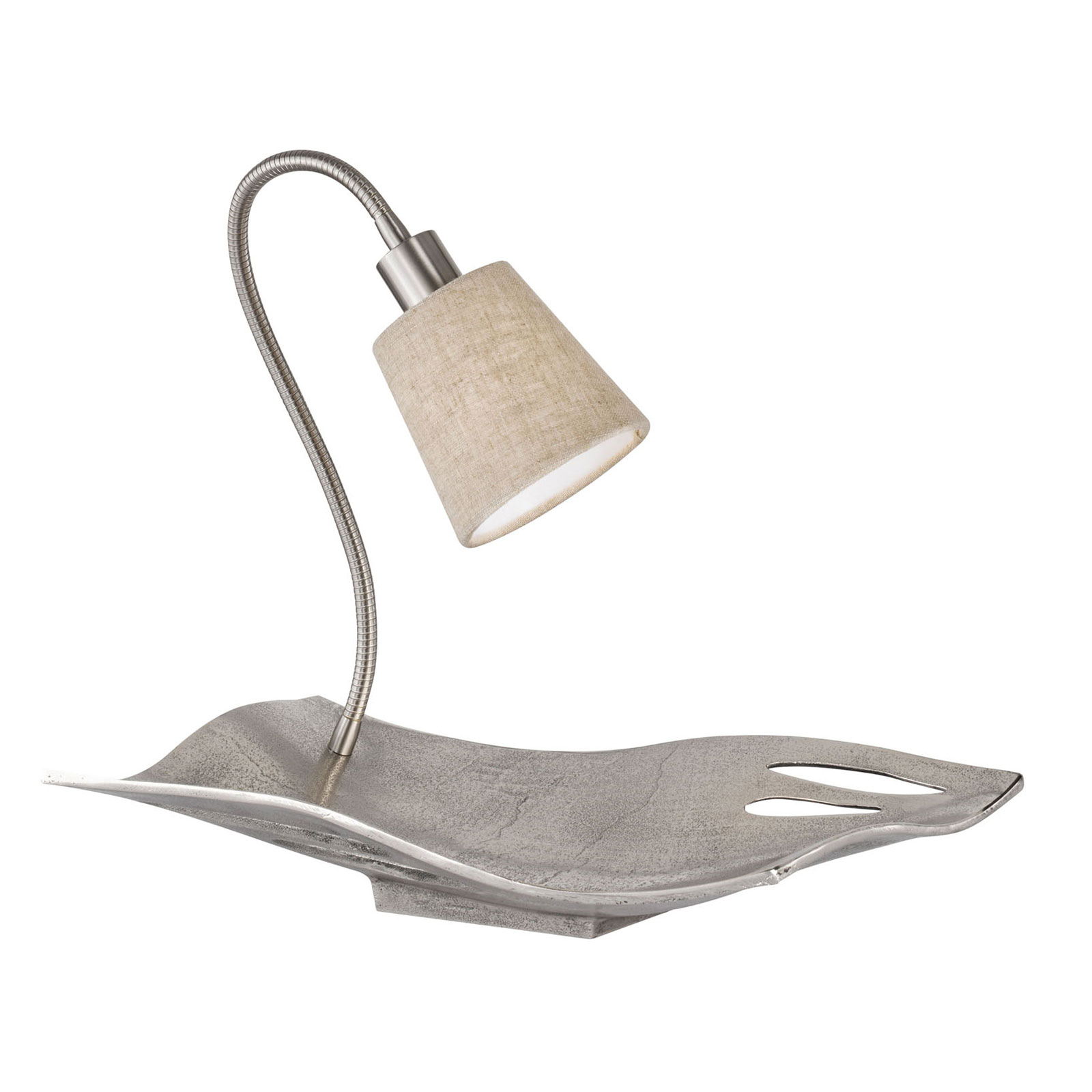 Fischer & Honsel Melina table lamp with a shelf, for Living / Dining Room, fabric, metal, E14, 10 W, energy efficiency: A++, L: 42 cm, W: 25 cm, H: 35 cm