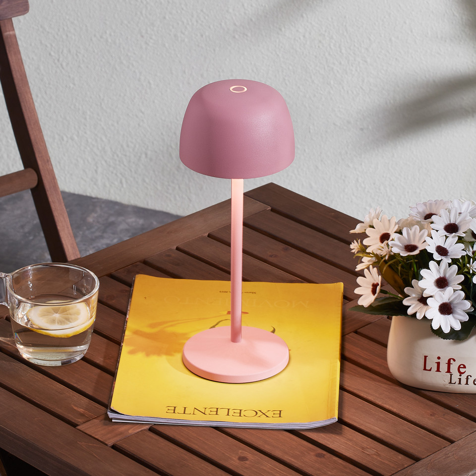 Lindby Arietty Portable Bordslampa, rosa / ljusröd från Lindby