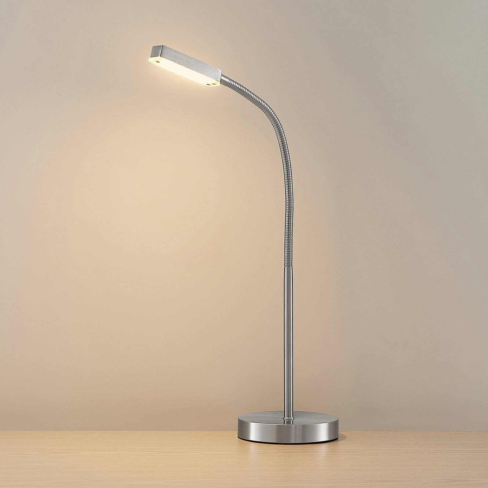 Lindby Hizuma lampe de bureau LED en nickel