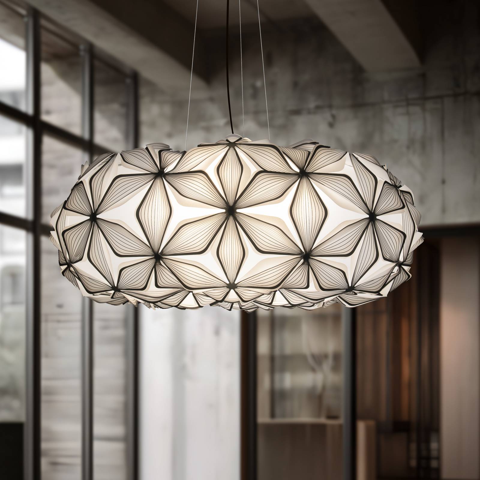 Slamp Suspension C'EST LA VIE, noir/câble noir, Ø 70 cm