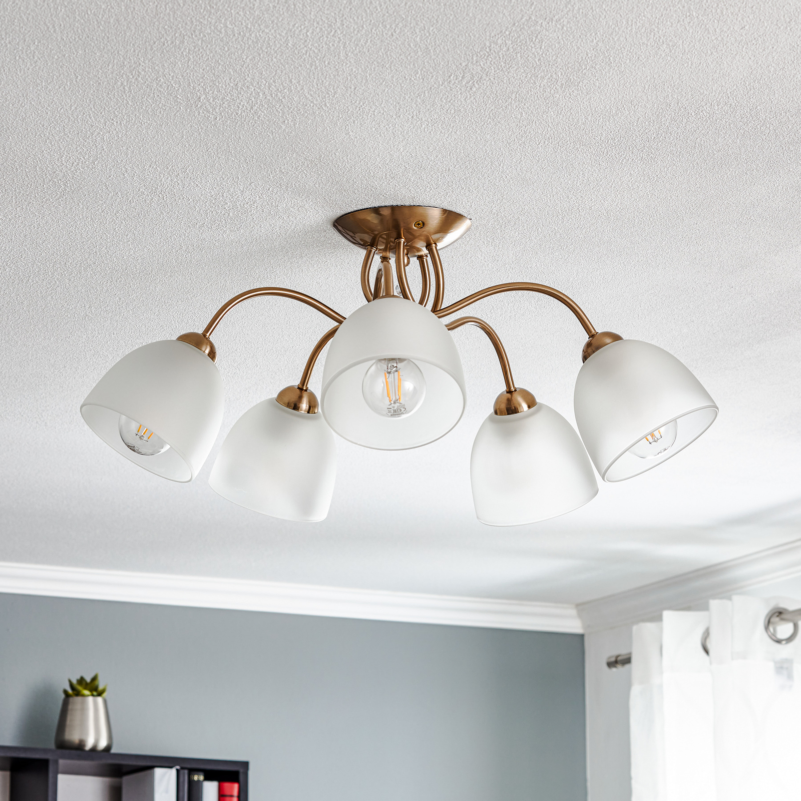 Taklampe Svetlana, 5 lyskilder. platina