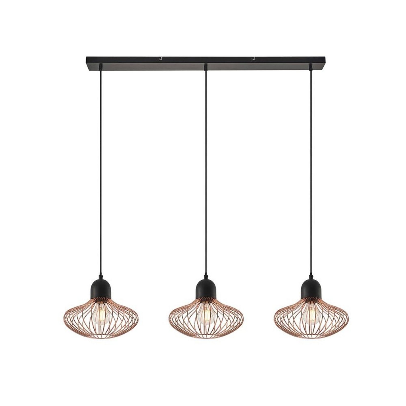 Justinos 3 Lustră Pendul Black/Copper - Lindby