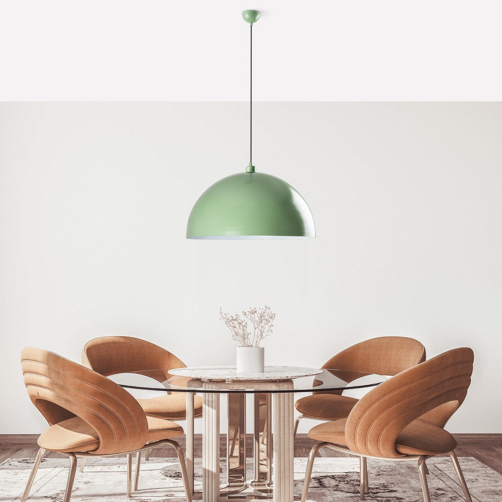 Hängeleuchte Kure, mintgrün, Metall, Ø 60 cm, E27