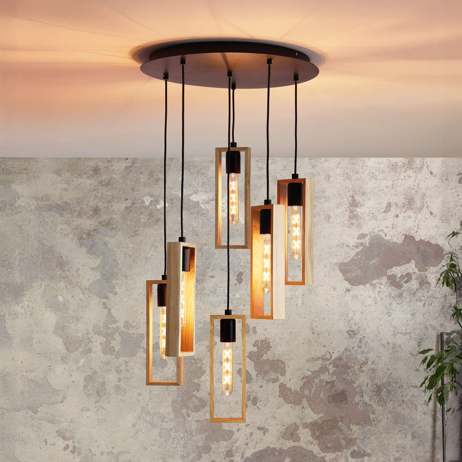 Lampada a sospensione Littleton, 6 luci