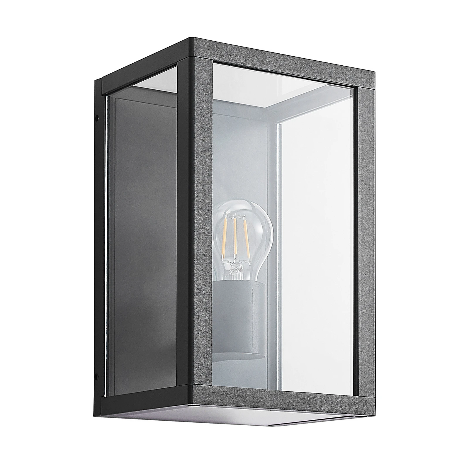 Aplique para exterior Lindby Giavanna, 28 cm, antracita, IP44, E27