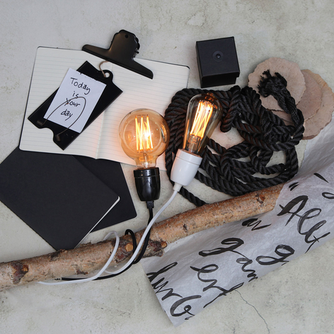 E27-Fassung Glaze mit Kabel