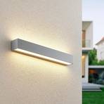 Lucande LED kültéri fali lámpa Lengo, 50 cm, ezüst, 2-lámpás, alumínium