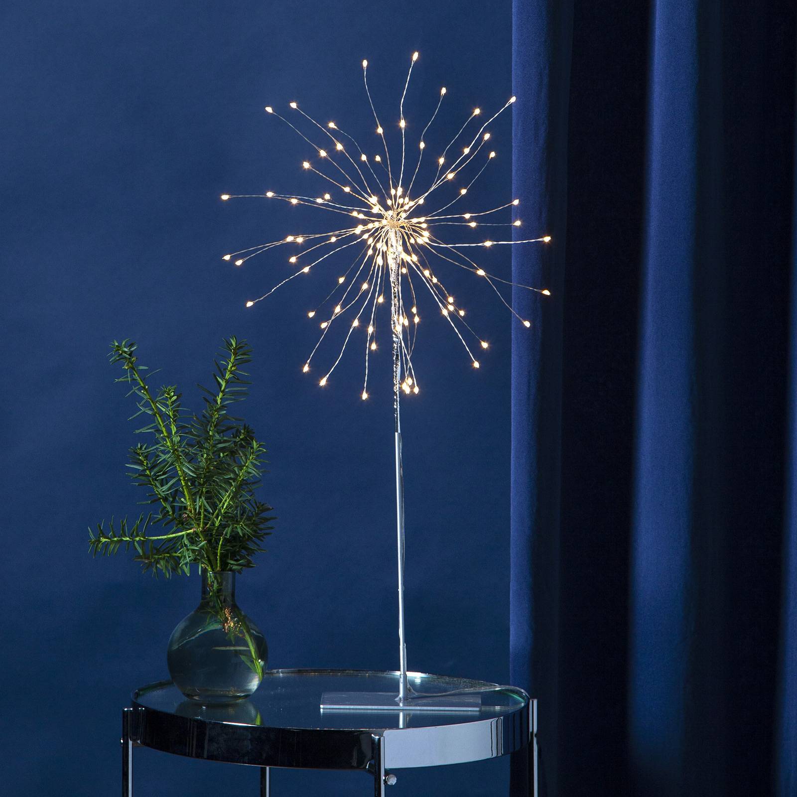 Lampe déco LED Firework 3D, gris argenté, 50 cm