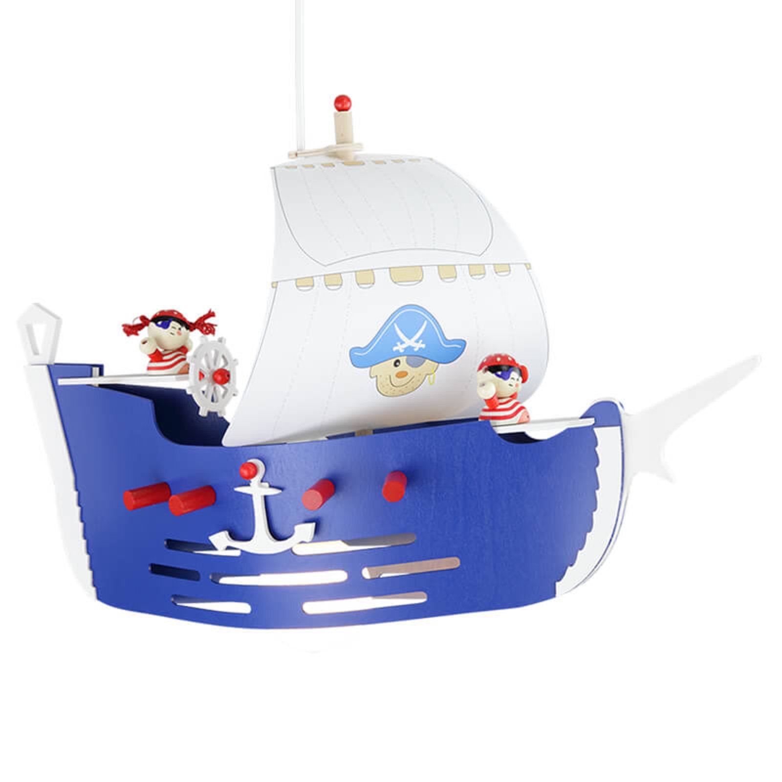 Lámpara colgante Barco pirata para cuarto infantil