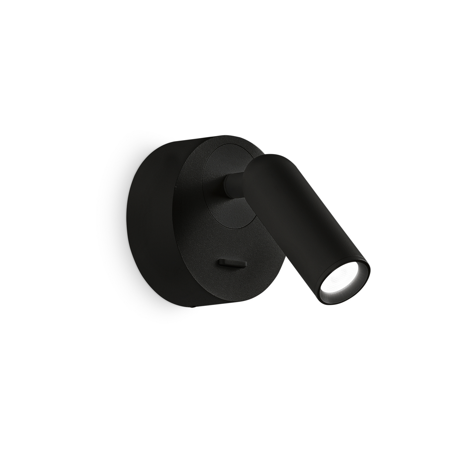 Ideal Lux LED-seinavalgusti Bean, Ø 7 cm, must metall/klaas