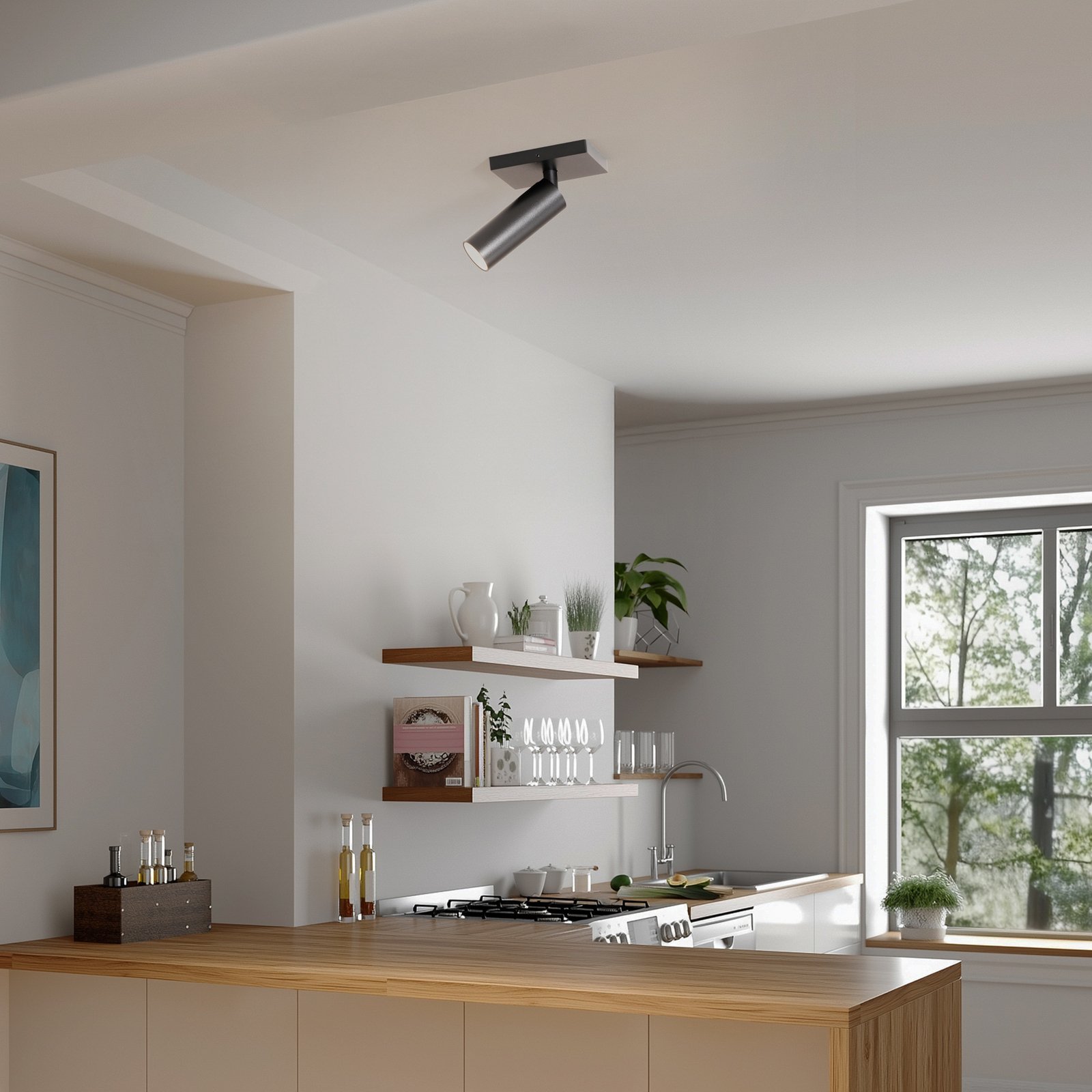 Arcchio Faretto da soffitto Brinja Slim, nero, 1 lampadina GU10 MR11 Arcchio Faretto da soffitto Brinja Slim, nero, 1 lampadina GU10 MR11