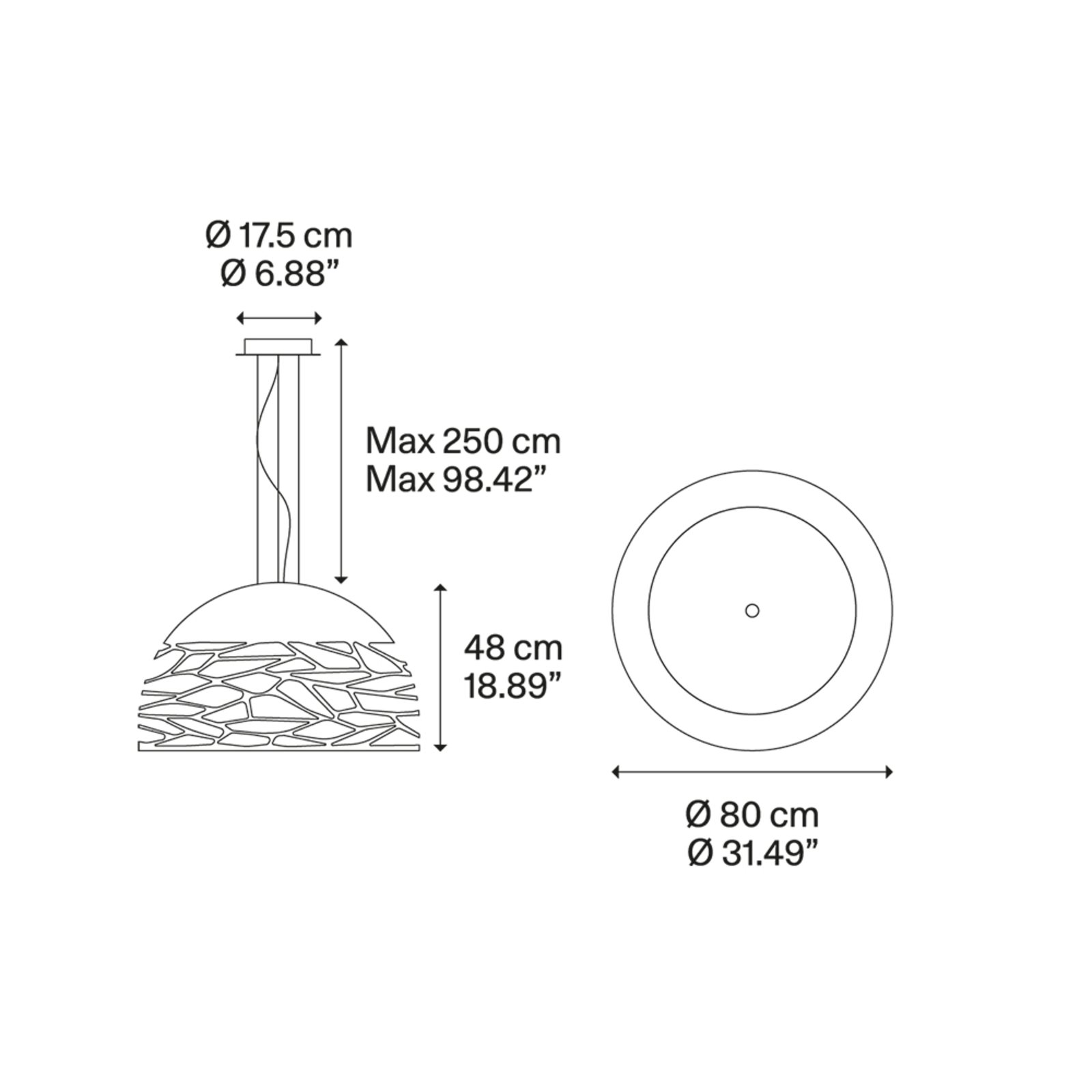 Kelly SO Lustră Pendul ø80 White - Lodes