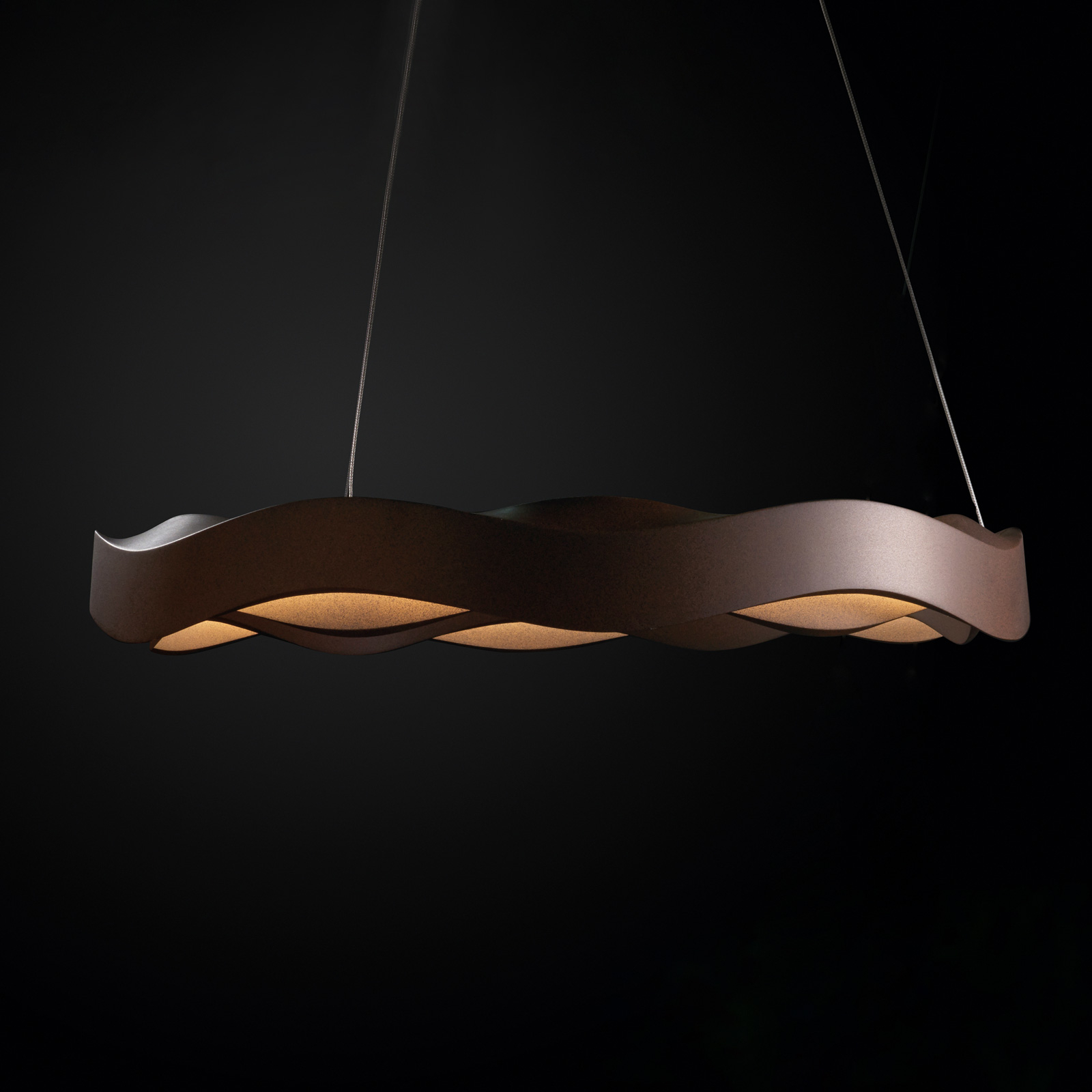 GROK Grok Hello LED hanging lamp, dim, Ø 63 rusty brown, for Living / Dining Room, steel, polyurethane, PMMA, 28.3 W, energy efficiency: A+, H: 8 cm