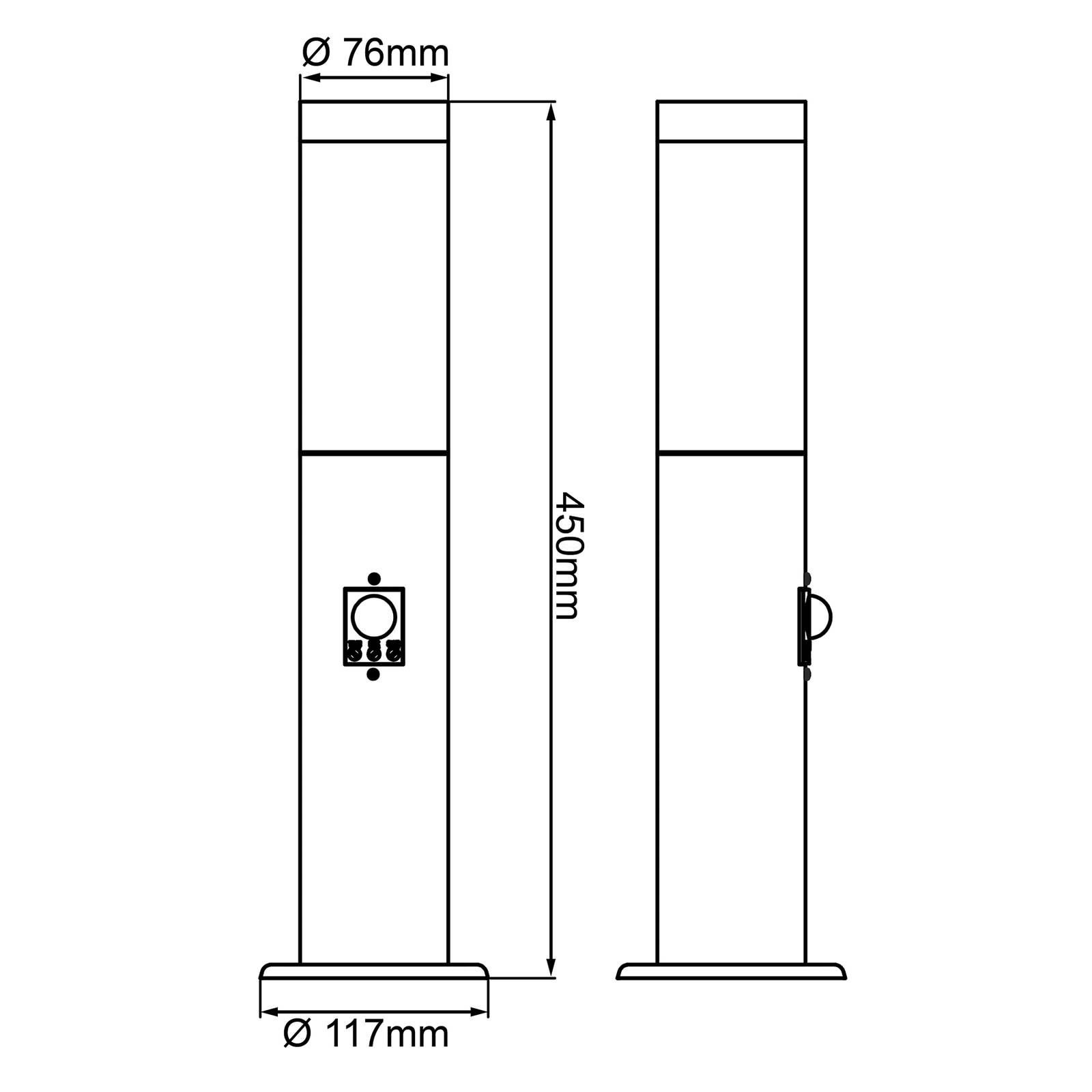 Dody Sensor słupek oświetleniowy, czarny, metal, tworzywo sztuczne, E27