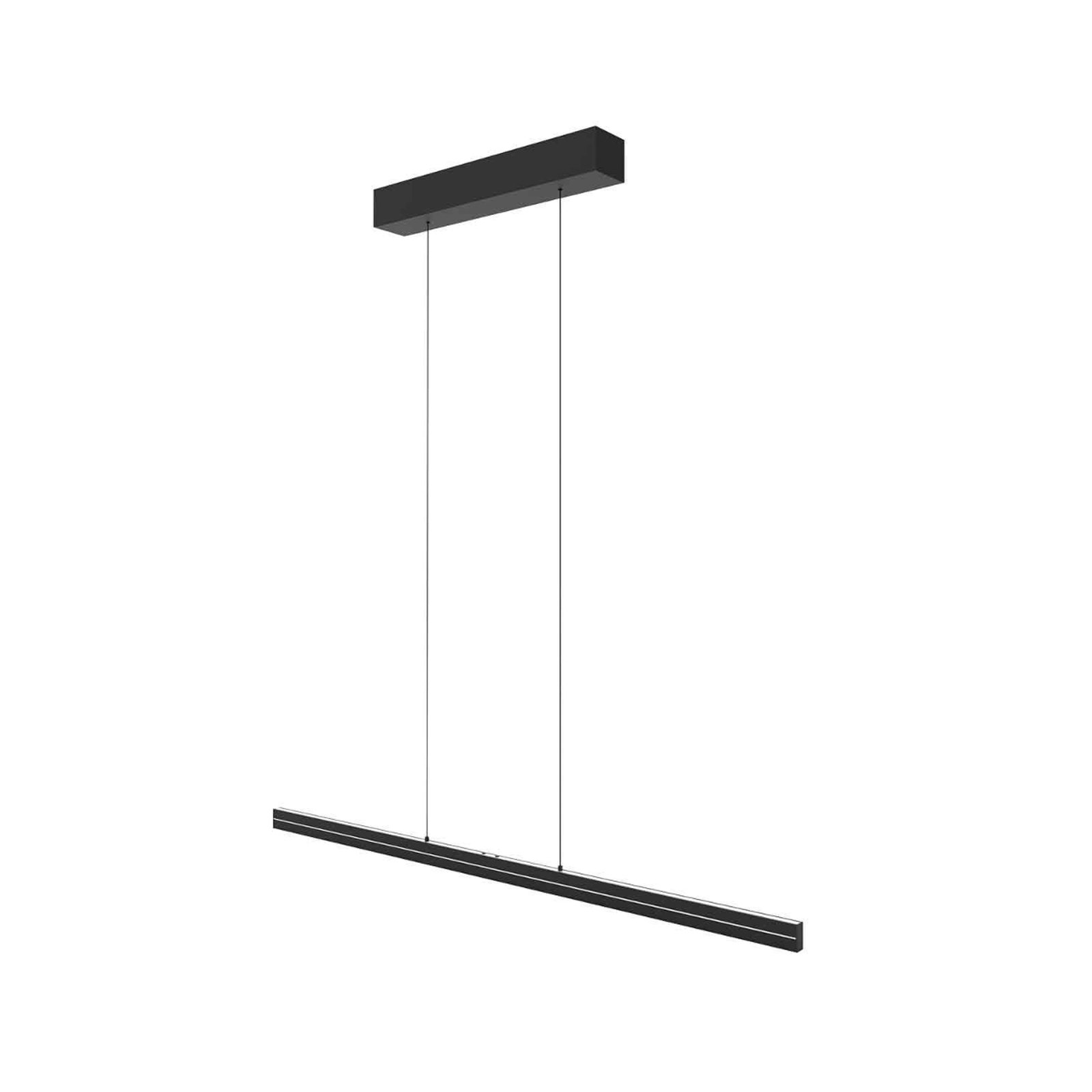 LED pendant light Bande, 114 cm, black, metal, CCT, dimmable