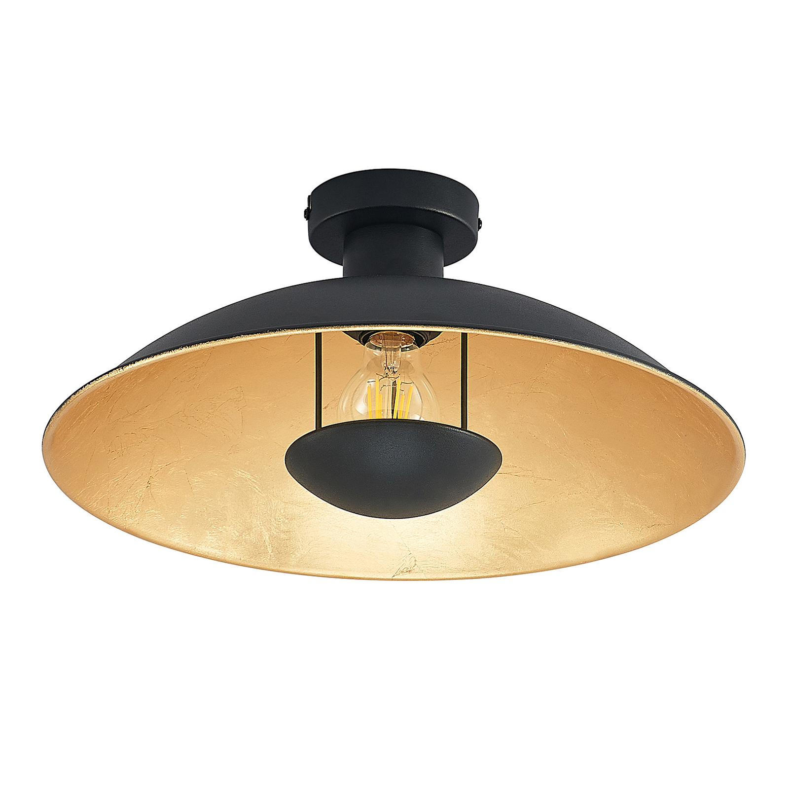 Lindby Narisara lámpara de techo, negro-oro, 40 cm