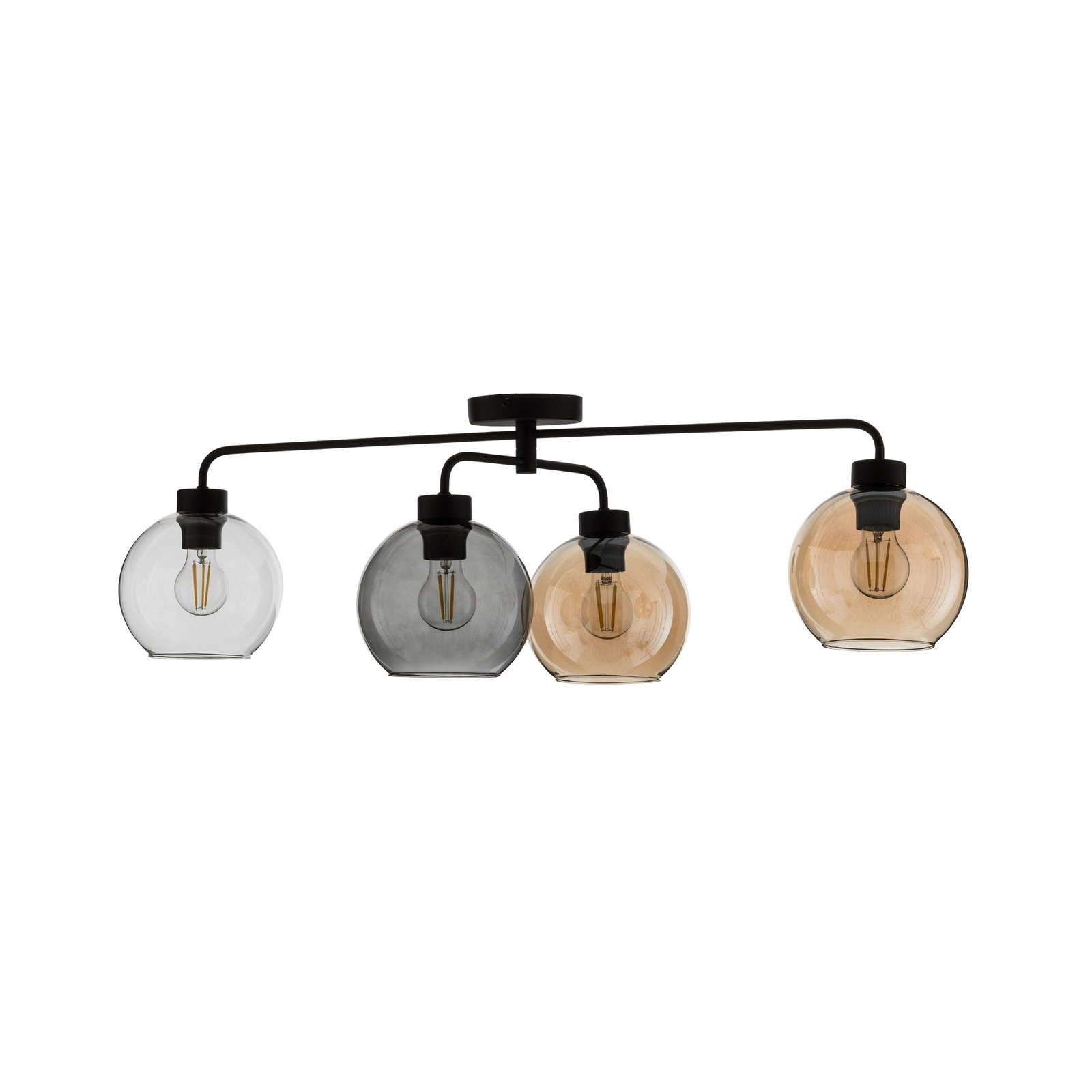 Deckenlampe Cubus vierflammig klar/bernstein/grau Deckenlampe Cubus vierflammig klar/bernstein/grau